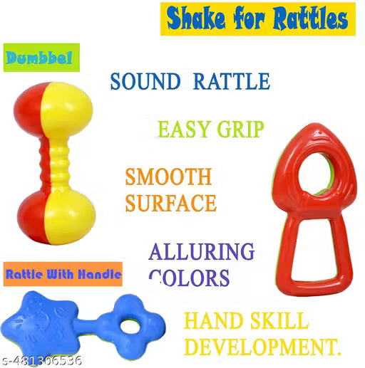8 Pcs Infants Rattle (Multicolor)